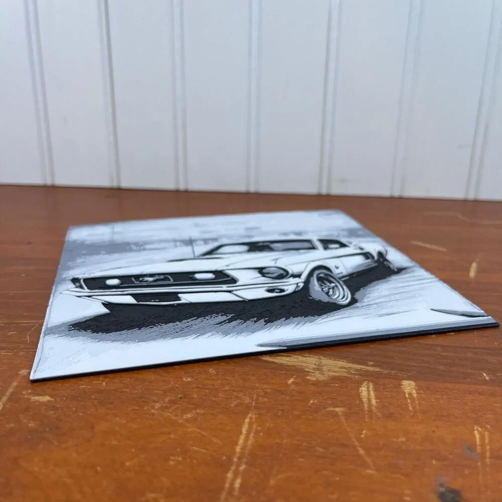 Classic Fastback Mustang Art, Car Art, Textured Art, Wall Art